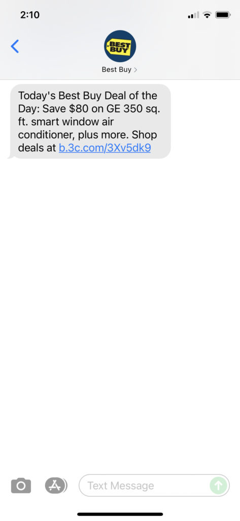 Best Buy Text Message Marketing Example - 08.07.2021