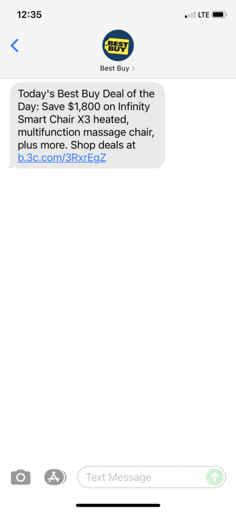 Best Buy Text Message Marketing Example - 08.29.2021