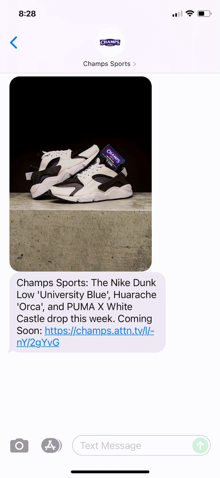 Champs-Sports-Text-Message-Marketing-Example-06.23.2021