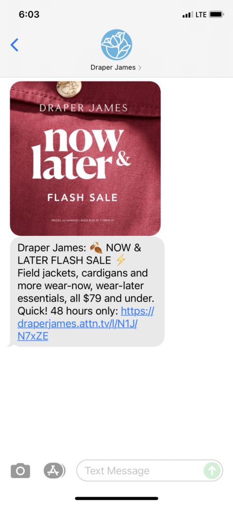Draper James Text Message Marketing Example - 08.19.2021