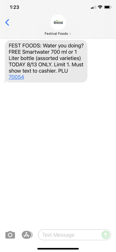 Festival Foods Text Message Marketing Example - 08.13.2021