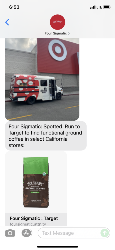 Four Sigmatic Text Message Marketing Example - 08.09.2021