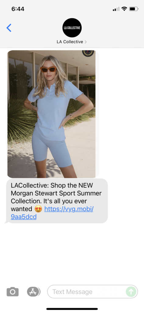 LA Collective Text Message Marketing Example - 07.31.2021