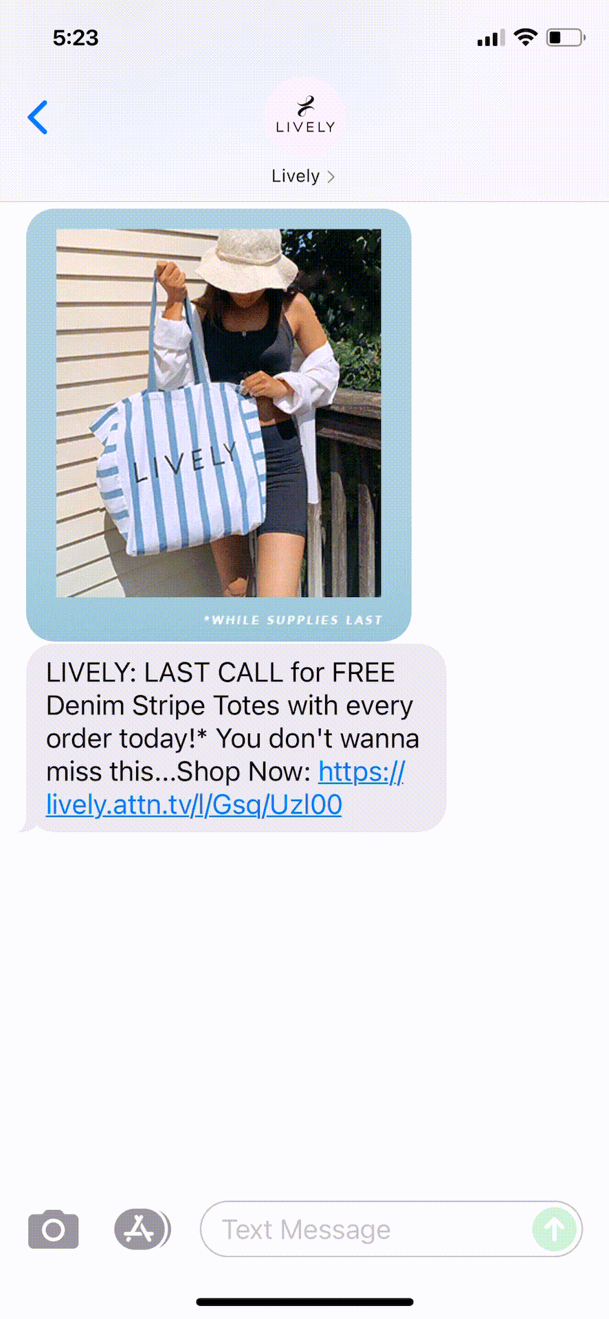Lively-Text-Message-Marketing-Example-07.25.2021