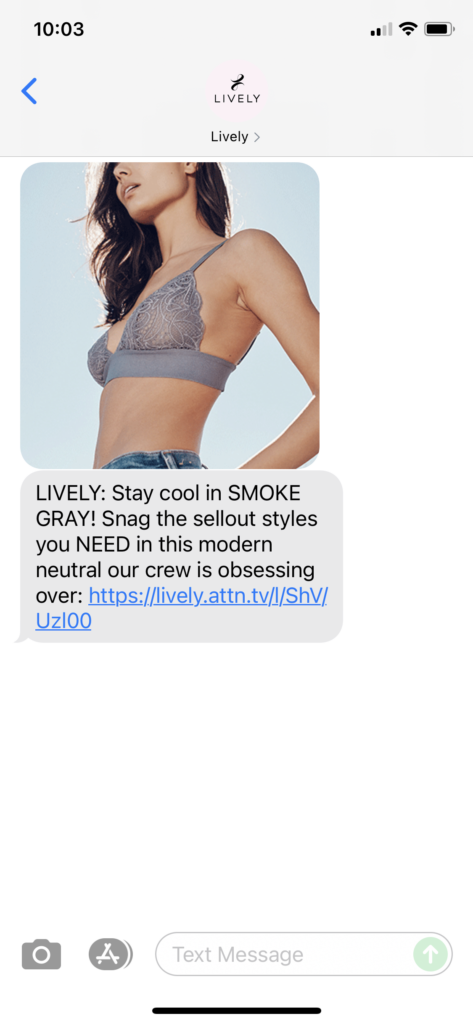 Lively Text Message Marketing Example - 08.22.2021