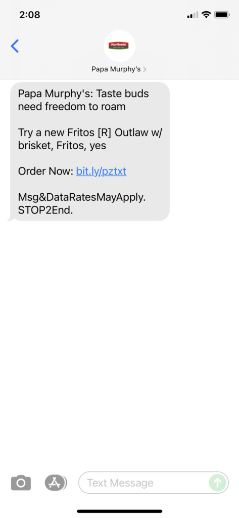 Papa Murphy's Text Message Marketing Example - 08.07.2021