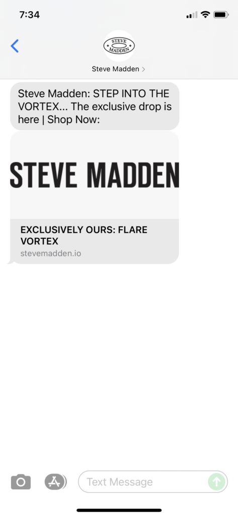 Steve Madden Text Message Marketing Example - 08.16.2021