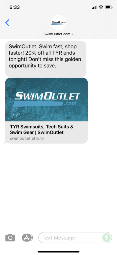 SwimOutlet.com Text Message Marketing Example - 08.01.2021