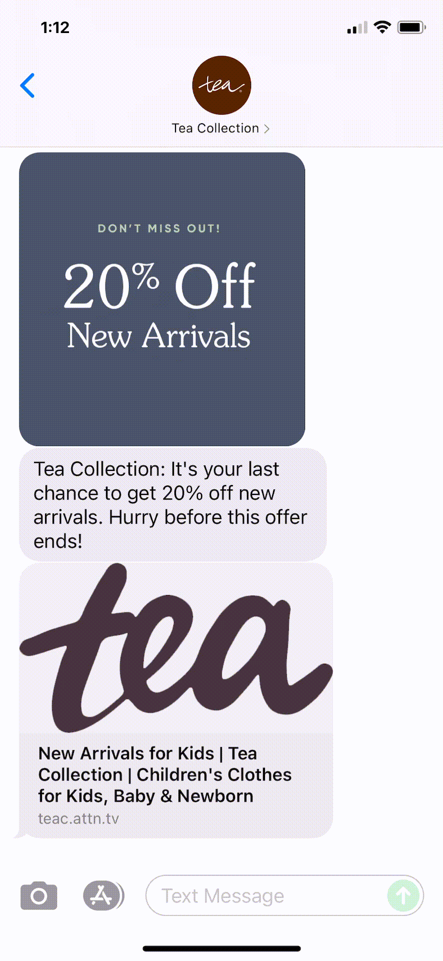 Tea-Collection-Text-Message-Marketing-Example-07.19.2021