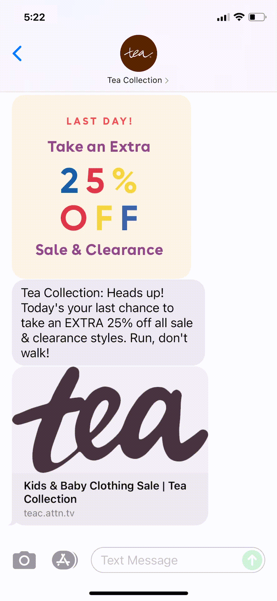 Tea-Collection-Text-Message-Marketing-Example-07.25.2021