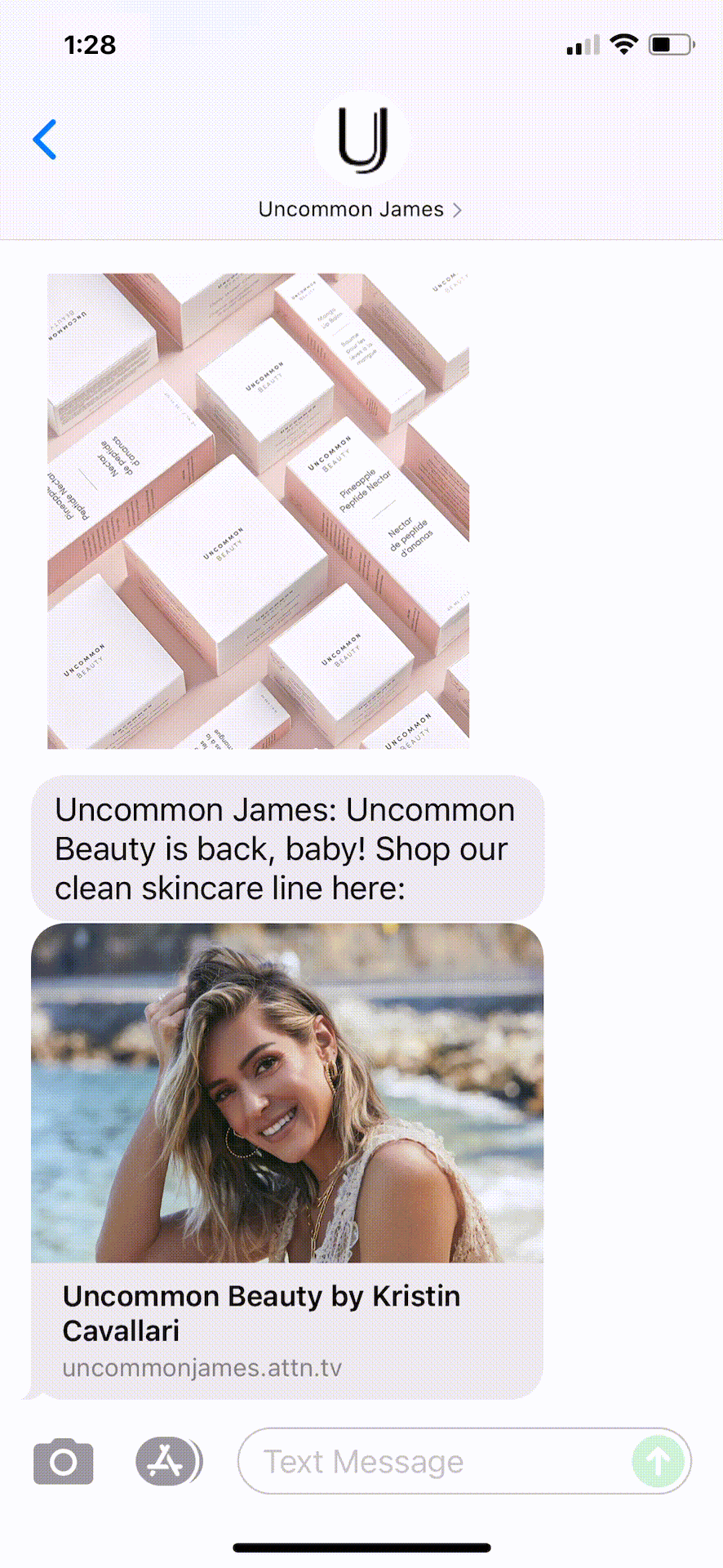 Uncommon-James-Text-Message-Marketing-Example-07.15.2021