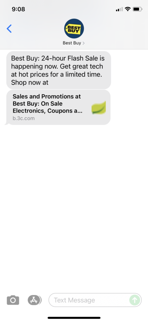 Best Buy 1 Text Message Marketing Example - 09.14.2021