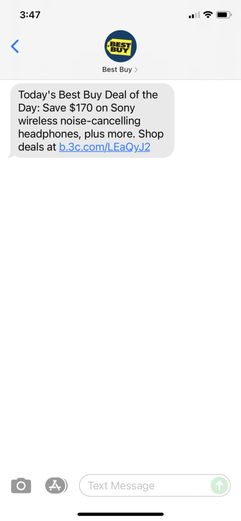 Best Buy Text Message Marketing Example - 08.30.2021