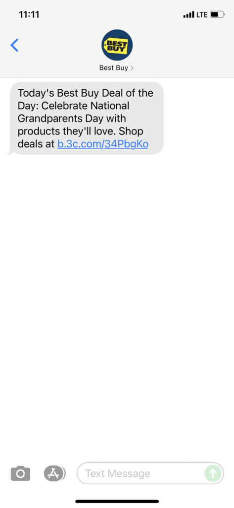 Best Buy Text Message Marketing Example - 09.12.2021