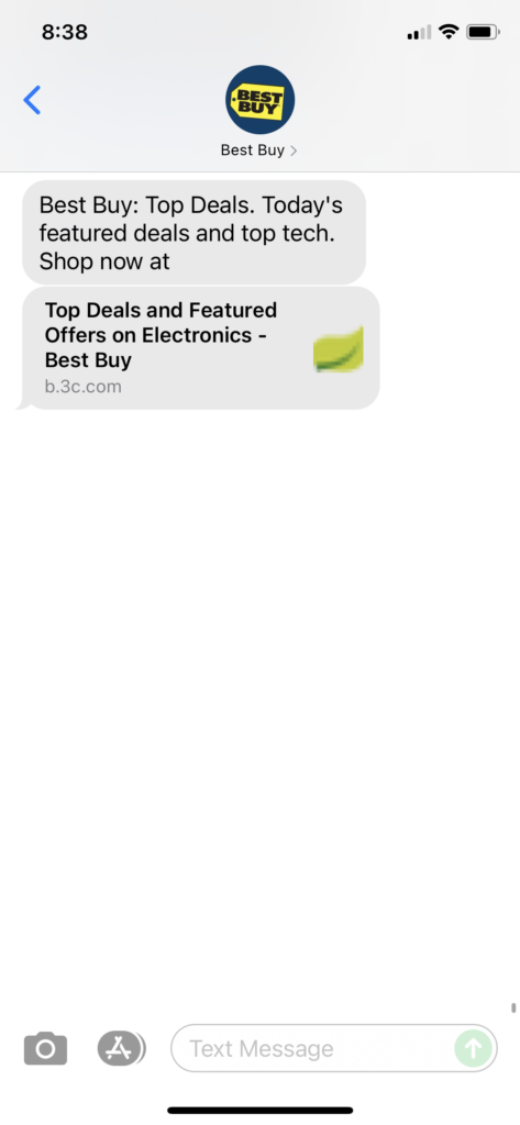 Best Buy Text Message Marketing Example - 09.16.2021