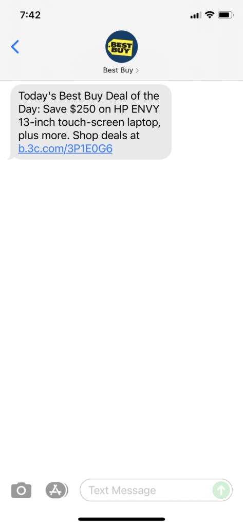 Best Buy Text Message Marketing Example - 09.18.2021
