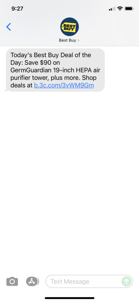 Best Buy Text Message Marketing Example - 09.24.2021