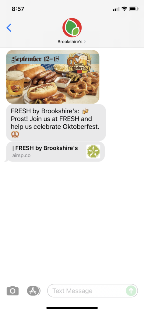 Brookshire's Text Message Marketing Example - 09.15.2021