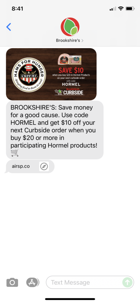 Brookshire's Text Message Marketing Example - 09.16.2021