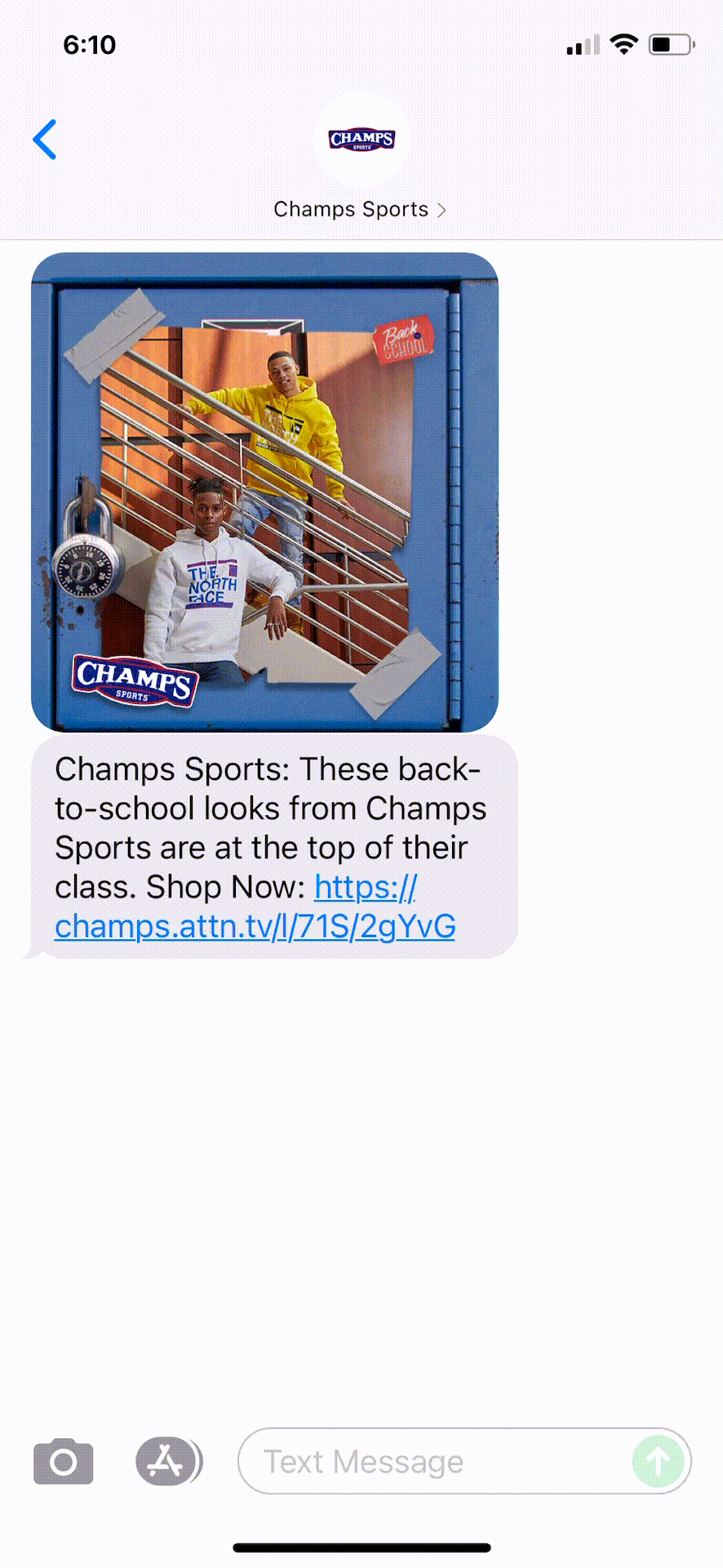 Champs-Sports-Text-Message-Marketing-Example-08.20.2021