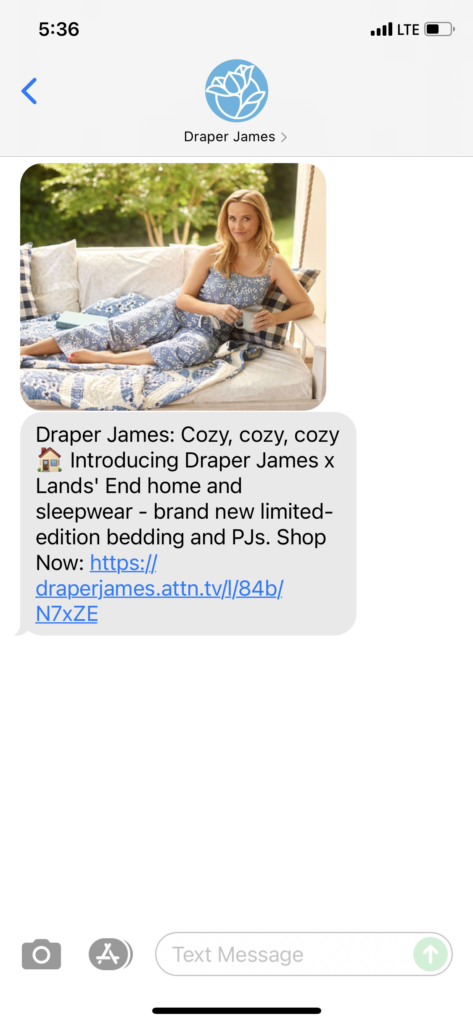 Draper James Text Message Marketing Example - 09.08.2021