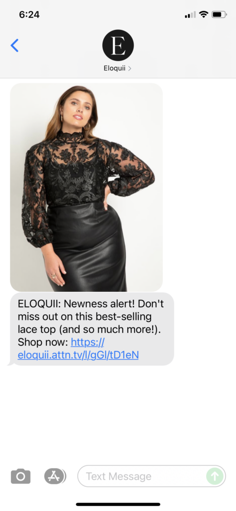 Eloquii Text Message Marketing Example - 09.27.2021