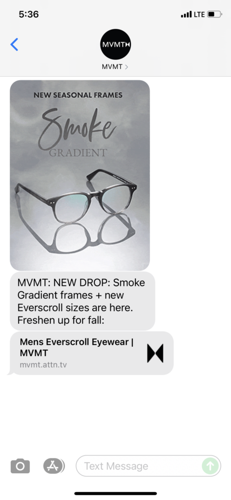 MVMT Text Message Marketing Example - 09.08.2021