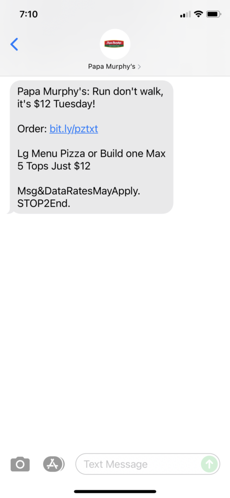 Papa Murphy's Text Message Marketing Example - 09.21.2021