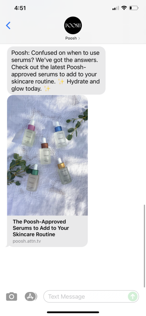 Poosh Text Message Marketing Example - 09.14.2021