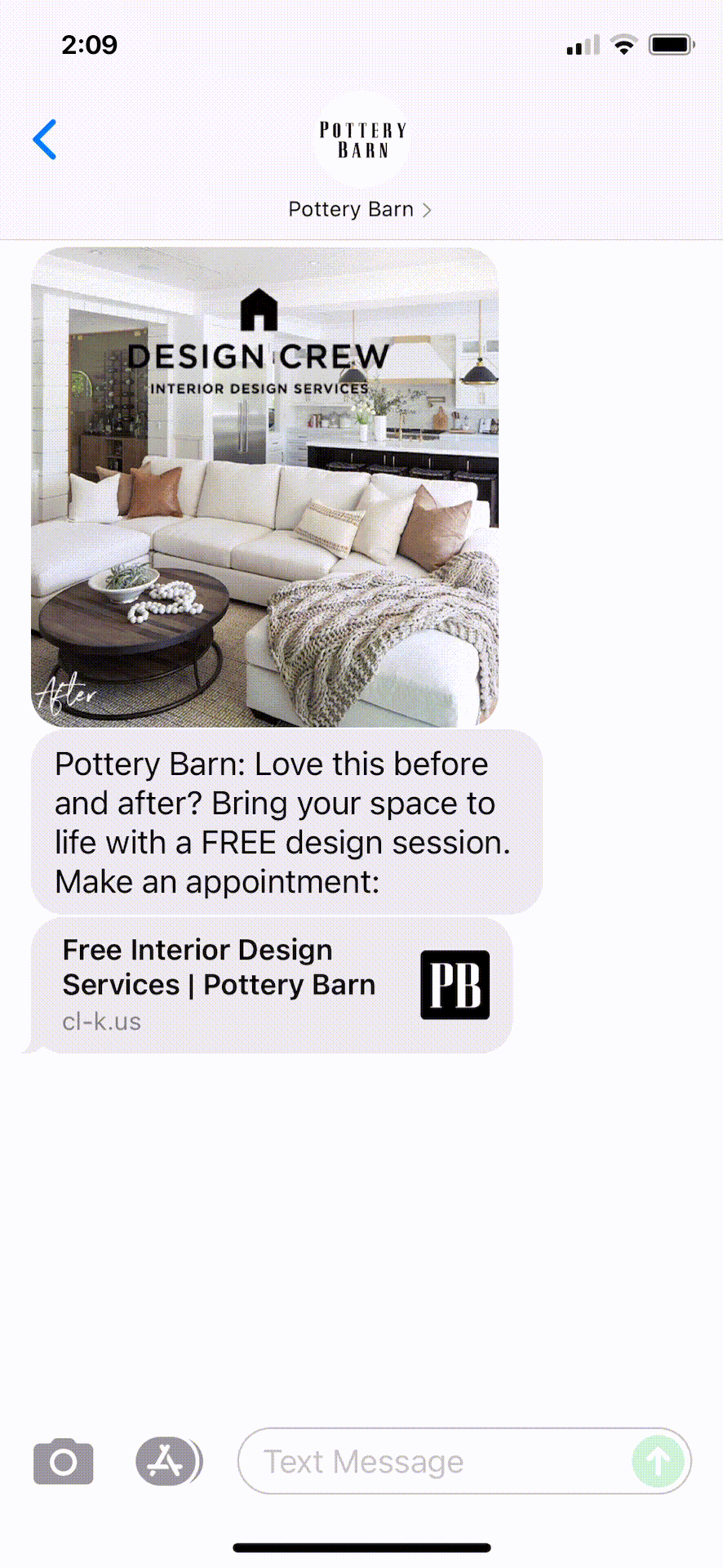 Pottery-Barn-Text-Message-Marketing-Example-08.07.2021
