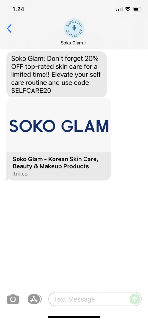 Soko Glam Text Message Marketing Example - 09.04.2021