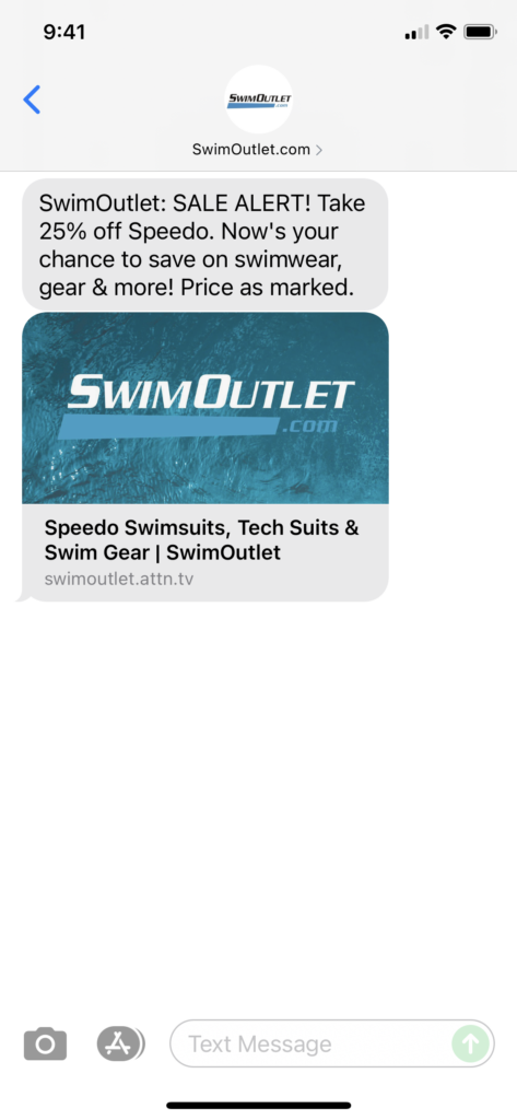 SwimOutlet.com Text Message Marketing Example - 09.23.2021