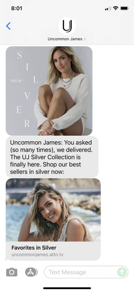 Uncommon James Text Message Marketing Example - 09.09.2021