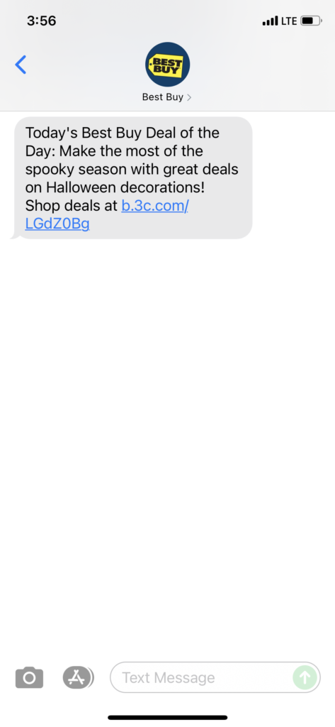 Best Buy 1 Text Message Marketing Example - 10.20.2021