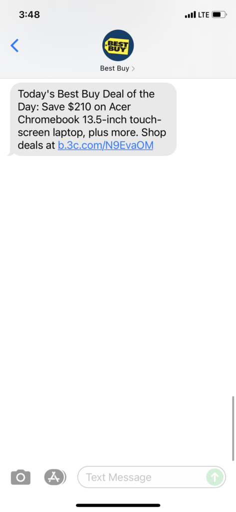 Best Buy 1 Text Message Marketing Example - 10.21.2021