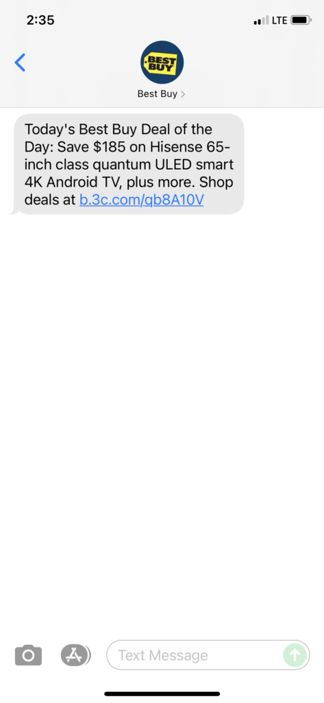 Best Buy Text Message Marketing Example - 10.02.2021