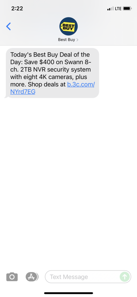 Best Buy Text Message Marketing Example - 10.03.2021
