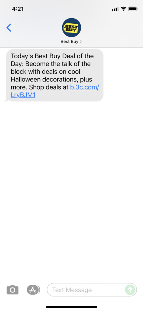 Best Buy Text Message Marketing Example - 10.05.2021