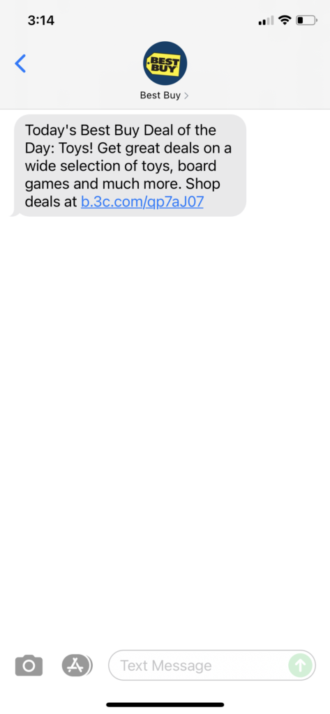 Best Buy Text Message Marketing Example - 10.13.2021