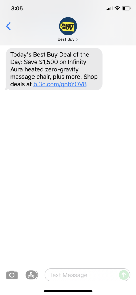 Best Buy Text Message Marketing Example - 10.14.2021