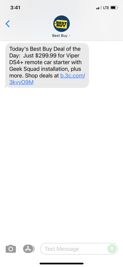 Best Buy Text Message Marketing Example - 10.18.2021