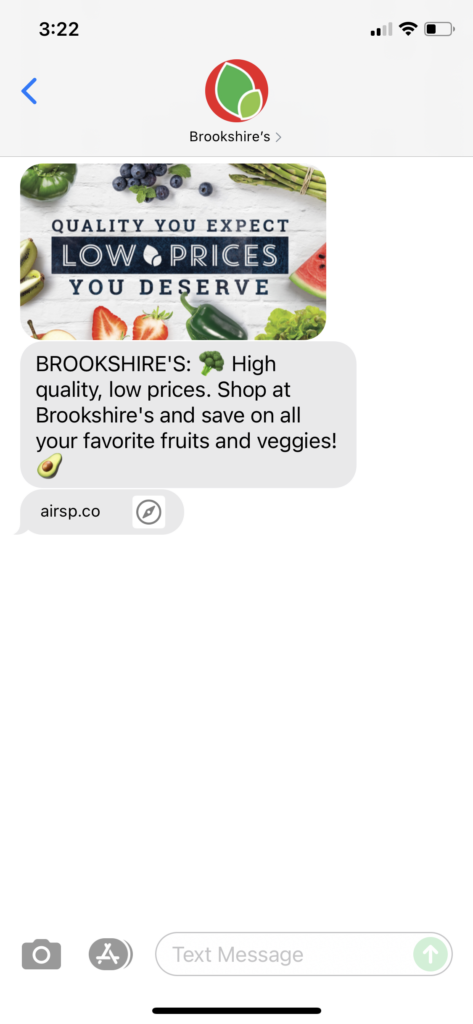 Brookshire's Text Message Marketing Example - 10.12.2021