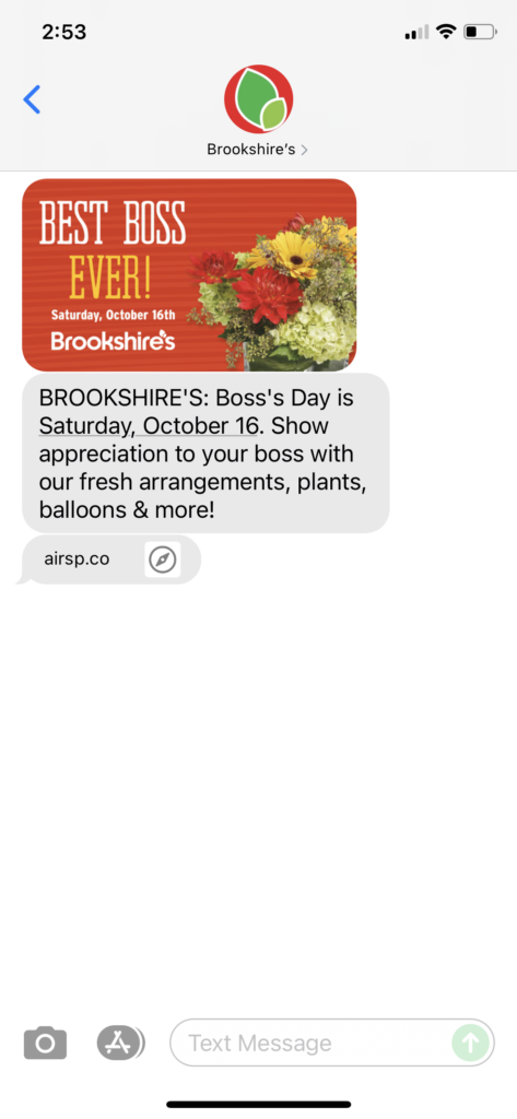 Brookshire's Text Message Marketing Example - 10.15.2021