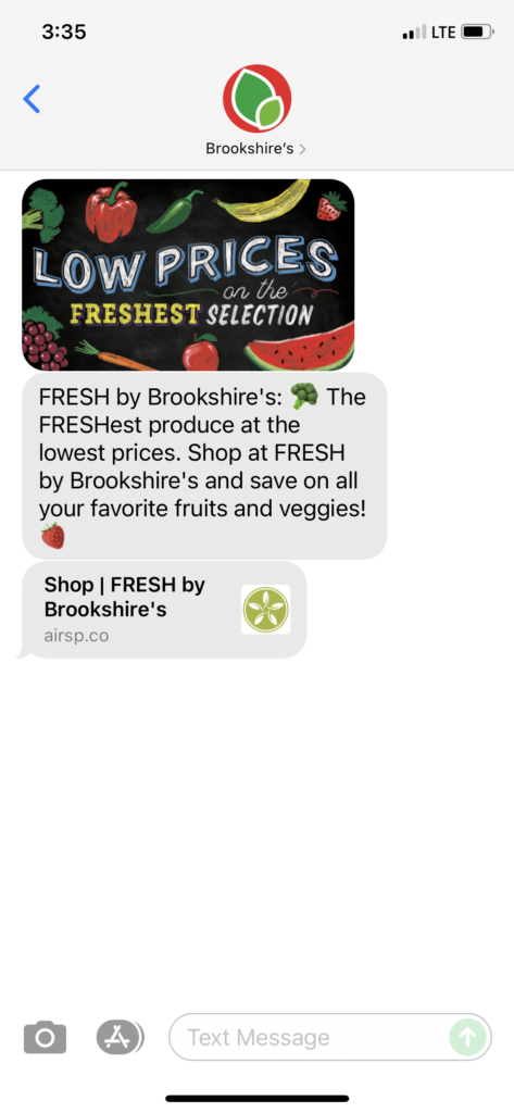 Brookshire's Text Message Marketing Example - 10.18.2021