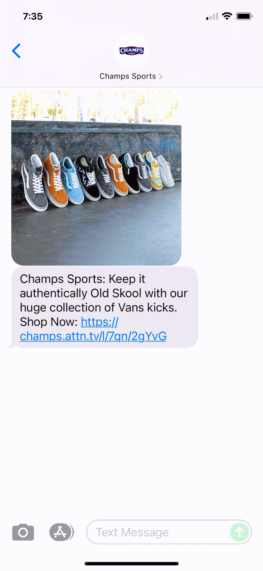Champs-Sports-Text-Message-Marketing-Example-09.11.2021