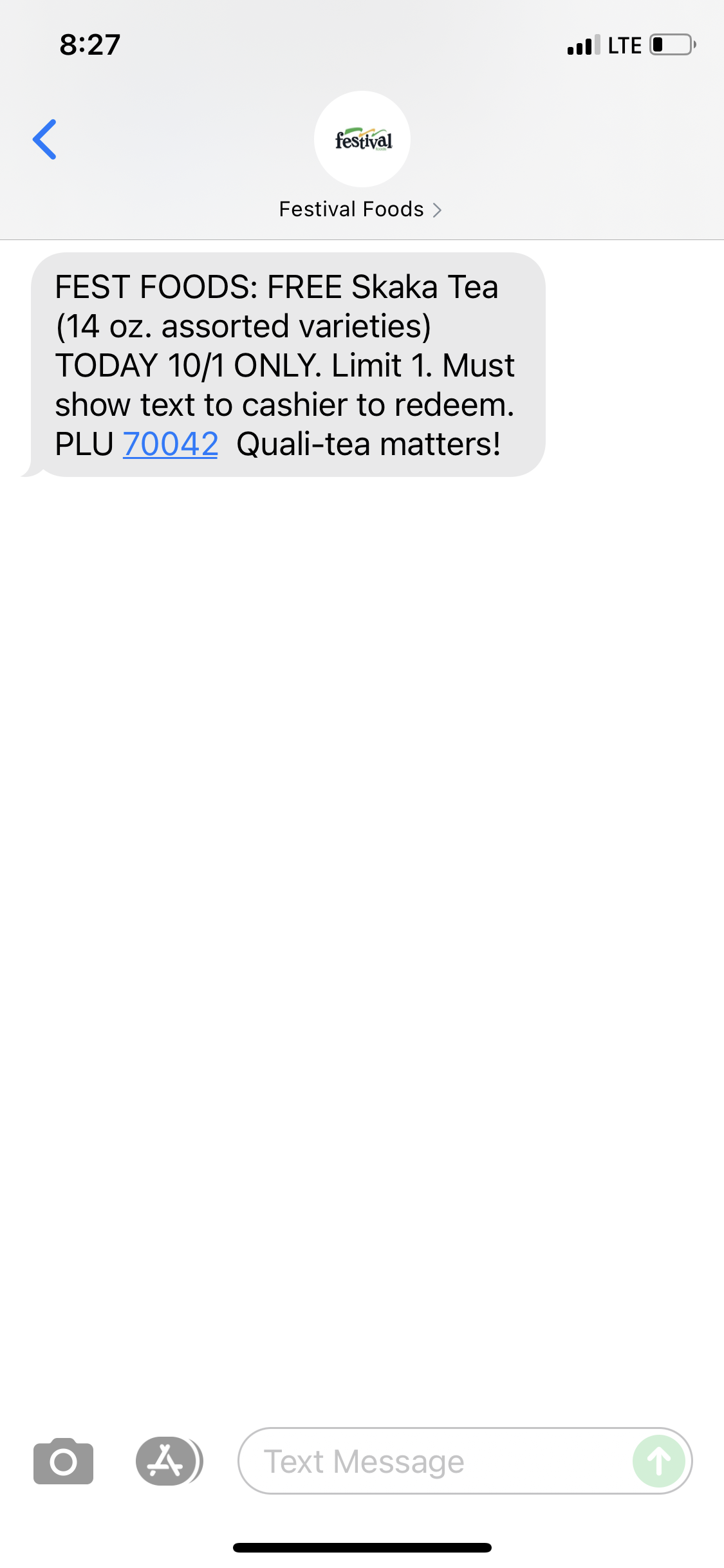 Festival Foods Text Message Marketing Example – 10.01.2021 | SMS Archives