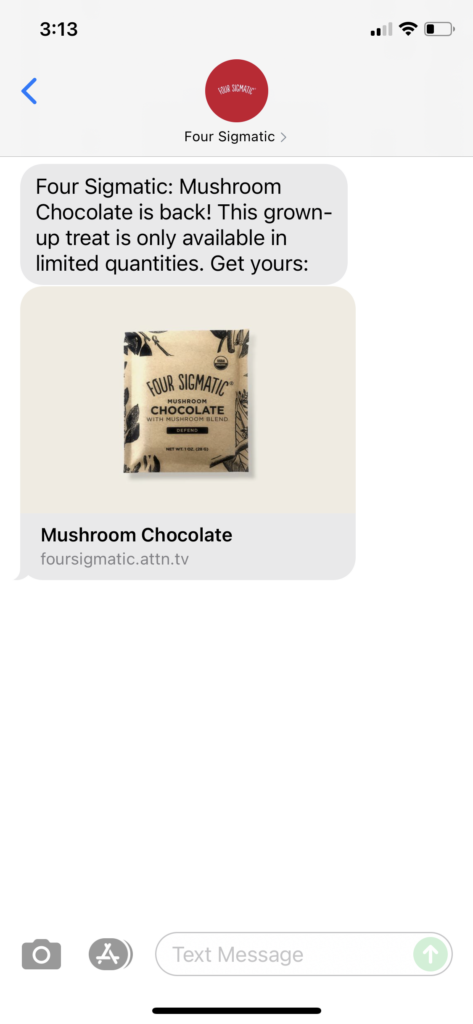 Four Sigmatic Text Message Marketing Example - 10.13.2021
