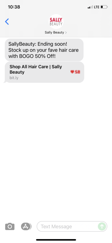 Sally Beauty Text Message Marketing Example - 10.25.2021