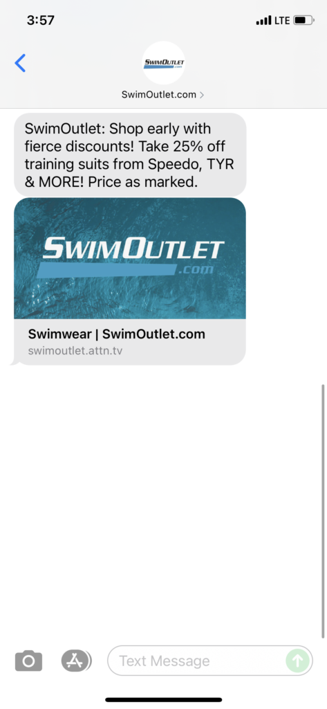 SwimOutlet.com Text Message Marketing Example - 10.20.2021