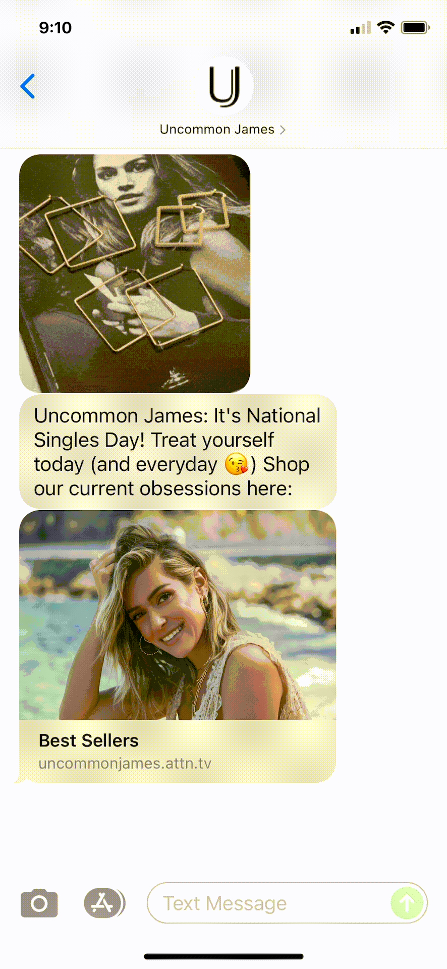 Uncommon-James-Text-Message-Marketing-Example-09.25.2021